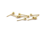 Gold Ball Earring, 10 Gold Plated Brass Ball Stud Earrings, Stainless Steel Earring Posts 4mm Ear Studs Bs 1070--n0556
