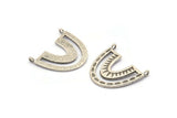 Silver Charm, 2 Antique Silver Plated Brass, Silver Pendants, Charm Pendants, Silver U Shape Charms With 2 Loops (26x23x1.2mm) N1448 H0982