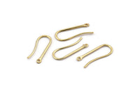 Gold Ear Hooks, 6 Gold Plated Brass Earring Wires, Earring Hooks (25mm) D1324