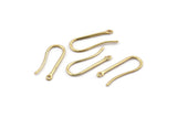 Gold Ear Hooks, 6 Gold Plated Brass Earring Wires, Earring Hooks (25mm) D1324