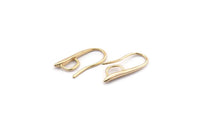 Gold Ear Hooks, 6 Gold Plated Brass Earring Wires, Earring Hooks (20x9mm) BS 1716