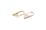 Gold Ear Hooks, 6 Gold Plated Brass Earring Wires, Earring Hooks (20x9mm) BS 1716