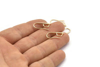 Gold Ear Hooks, 6 Gold Plated Brass Earring Wires, Earring Hooks (20x9mm) BS 1716