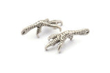 Eagle Paw Pendant, Antique Silver Plated Brass Wild Animal Eagle Claw Charm (34x15mm) N0153
