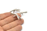 Eagle Paw Pendant, Antique Silver Plated Brass Wild Animal Eagle Claw Charm (34x15mm) N0153