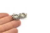 Silver Eye Charm, 2 Antique Silver Plated Brass Eye Charms With 1 Loop, Pendants (24x22x2mm) N1459