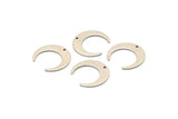 Silver Moon Charms, 12 Antique Silver Plated Brass Crescent  With 1 Hole, Pendants, Earrings, Findings (18x16.5x4.5x1mm) BS 2060 H1343