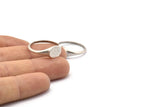 Silver Oval Ring, 4 Antique Silver Plated Brass Ring Oval Settings (18mm) E265 H1328