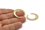 Altın Ay Küpe, 2 Altın Kaplama Pirinç Hilal Ay Küpe (28,5x27,5x5x1 mm) E014 A1281 Q1045