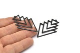 Siyah Üçgen Tılsımı, 1 Döngülü 2 Oksitlenmiş Siyah Pirinç Ağaç Tılsımı (49x33x1mm) M01234 H1252