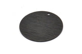 Black Round Charm, 4 Textured Oxidized Black Brass Round Tags With 1 Hole (25x0.80mm) A1881