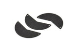 Siyah Ay Tılsımı, 2 Delikli 6 Dokulu Oksitlenmiş Siyah Pirinç Ay Tılsımı, Boşluklar (31x11x0,80 mm) M200