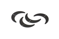 Black Moon Charm, 12 Oxidized Black Brass Crescent Moon Charms With 2 Holes (22x5x0.80mm) M01190 H0841