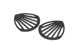 Siyah Damla Charm, 2 Delikli 2 Oksitlenmiş Siyah Pirinç Damla Charm, Bağlantı Parçaları (36x33x0,80 mm) M723