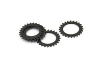 Siyah Daire Charm, 2 Oksitlenmiş Siyah Pirinç Daire Charm, Pirinç Bağlantı Parçaları, Bağlantı Parçaları, Bağlantı Parçaları (20x0,80 mm) M01613