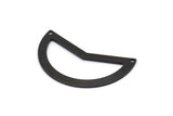 Black Moon Charm, 6 Oxidized Black Brass Moon Charms With 2 Holes, Blanks (38x18x0.80mm) M229