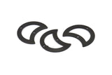 Siyah Ay Tılsımı, 2 Delikli, Boşluklu, Buluntulu 6 Oksitlenmiş Siyah Pirinç Ay Tılsımı (25x15x0,70 mm) M772