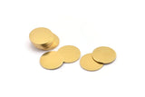 Brass Round Tag, 6 Raw Brass Round Stamping Blanks, Findings (18x1mm) A2117