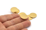Brass Round Tag, 6 Raw Brass Round Stamping Blanks, Findings (18x1mm) A2117