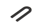 U Shaped Charm, 8 Textured Oxidized Black Brass U Shaped Charms With 1 Hole, Blanks (30x13x0.80mm) M168