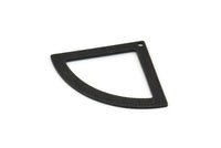 Siyah Üçgen Charm, 1 Delikli 4 Dokulu Oksitlenmiş Siyah Pirinç Yelpaze Charm, Damgalama Boşlukları, Bulgular (40x27x0,80 mm) M327