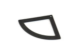 Siyah Üçgen Charm, 1 Delikli 4 Dokulu Oksitlenmiş Siyah Pirinç Yelpaze Charm, Damgalama Boşlukları, Bulgular (40x27x0,80 mm) M327