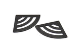 Black Triangle Charm, 4 Oxidized Black Brass Fan Charms With 1 Hole, Stamping Blanks, Findings (40x28x0.80mm) M204