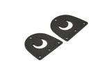 Siyah Ay Tılsımı, 4 Delikli 12 Oksitlenmiş Siyah Pirinç D Şeklinde Tılsım (16x17x0,50 mm) M1067