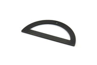 Yarım Daire Charm, 1 Delikli 4 Oksitlenmiş Siyah Pirinç Yarım Ay Charm, Boşluklar, Damgalama Boşlukları (38x17x0,80 mm) M517