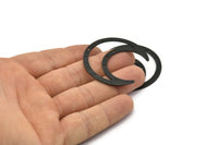 Siyah Ay Tılsımı, 4 Delikli 4 Dokulu Oksitlenmiş Siyah Pirinç Hilal Tılsımı, Kolye Uçları (42x16x0,80 mm) M177