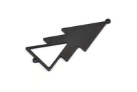 Siyah Üçgen Charm, 2 Döngülü 4 Oksitlenmiş Siyah Pirinç Üçgen Charm (51x21x1mm) M01116 H1663