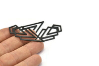 Siyah Üçgen Boş, 4 Oksitlenmiş Siyah Pirinç Elmas Boş (46x22x1mm) M01216
