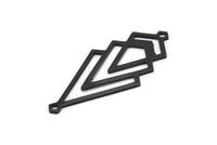 Siyah Üçgen Charm, 2 Döngülü 4 Oksitlenmiş Siyah Pirinç Elmas Charm (51x22x1mm) M01163 H1275