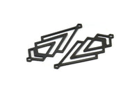 Siyah Üçgen Charm, 2 Döngülü 4 Oksitlenmiş Siyah Pirinç Elmas Charm (51x22x1mm) M01163 H1275