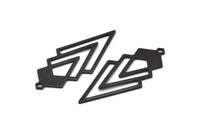 Black Triangle Charm, 4 Oxidized Black Brass Diamond Charms With 1 Loop (49x22x1mm) M01161 M01161 H1281