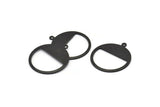 Black Round Charm, 6 Oxidized Black Brass Round Charms With 1 Loop, Blanks (25x0.80mm) M414