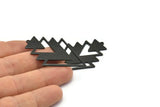 Siyah Üçgen Tılsımı, 1 Döngülü 2 Oksitlenmiş Siyah Pirinç Ağaç Tılsımı (49x33x1mm) M01227 H1285