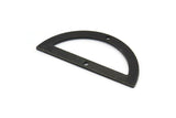 Semi Circle Charm, 4 Oxidized Black Brass Half Moon Charms With 2 Holes, Blanks, Connectors (38x17x0.80mm) M518