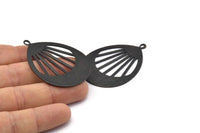 Black Drop Charm, 2 Oxidized Black Brass Drop Charms With 1 Loop, Pendants (49x36x0.80mm) M874