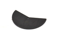 Siyah Ay Tılsımı, 1 Delikli 2 Dokulu Oksitlenmiş Siyah Pirinç Ay Tılsımı, Boşluklar (38x18x0,80 mm) M372