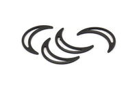 Siyah Ay Boşluğu, 24 Oksitlenmiş Siyah Pirinç Hilal Ay Boşluğu, Damgalama Boşlukları (22x5x0,80 mm) M01186 H0932