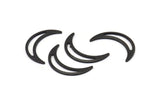 Siyah Ay Boşluğu, 24 Oksitlenmiş Siyah Pirinç Hilal Ay Boşluğu, Damgalama Boşlukları (22x5x0,80 mm) M01186 H0932