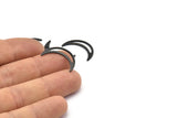 Siyah Ay Boşluğu, 24 Oksitlenmiş Siyah Pirinç Hilal Ay Boşluğu, Damgalama Boşlukları (22x5x0,80 mm) M01186 H0932