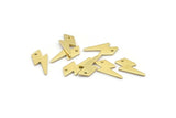 Brass Lightning Charm, 24 Raw Brass, Brass Lightning Bolt Charms With 1 Hole, Stamping Blanks (17x8x1mm) M01697