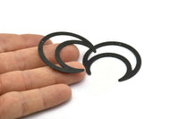 Black Moon Charm, 4 Textured Oxidized Black Brass Crescent Moon Charms With 1 Hole, Pendants (42x16x0.80mm) M176 H1295