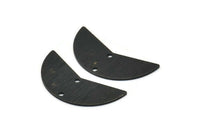 Siyah Ay Tılsımı, 2 Delikli 6 Dokulu Oksitlenmiş Siyah Pirinç Ay Tılsımı, Boşluklar (31x11x0,80 mm) M202 H1479