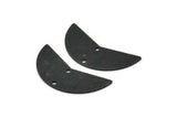Siyah Ay Tılsımı, 2 Delikli 6 Dokulu Oksitlenmiş Siyah Pirinç Ay Tılsımı, Boşluklar (31x11x0,80 mm) M202 H1479