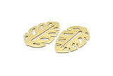 Brass Leaf Blank, 8 Raw Brass Leaf Blanks, Brass Blanks, Stamping Blanks (30x20x0.80mm) M01677