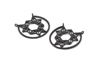 Siyah Kolye, 2 Dokulu Oksitlenmiş Siyah Kolye, 2 Döngü, Tılsımlar, Bulgular (34x1mm) BS 2065 H1345