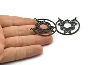 Siyah Kolye, 2 Dokulu Oksitlenmiş Siyah Kolye, 2 Döngü, Tılsımlar, Bulgular (34x1mm) BS 2065 H1345